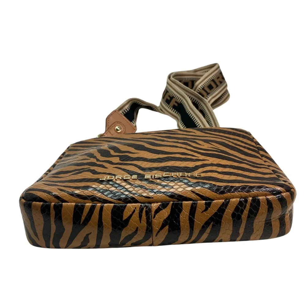 Jorge Bischoff Tiger Print Crossbody Bag Adjustable Purse Guitar Strap